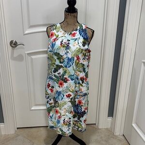 Disney Floral Leaf Print Midi Dress
